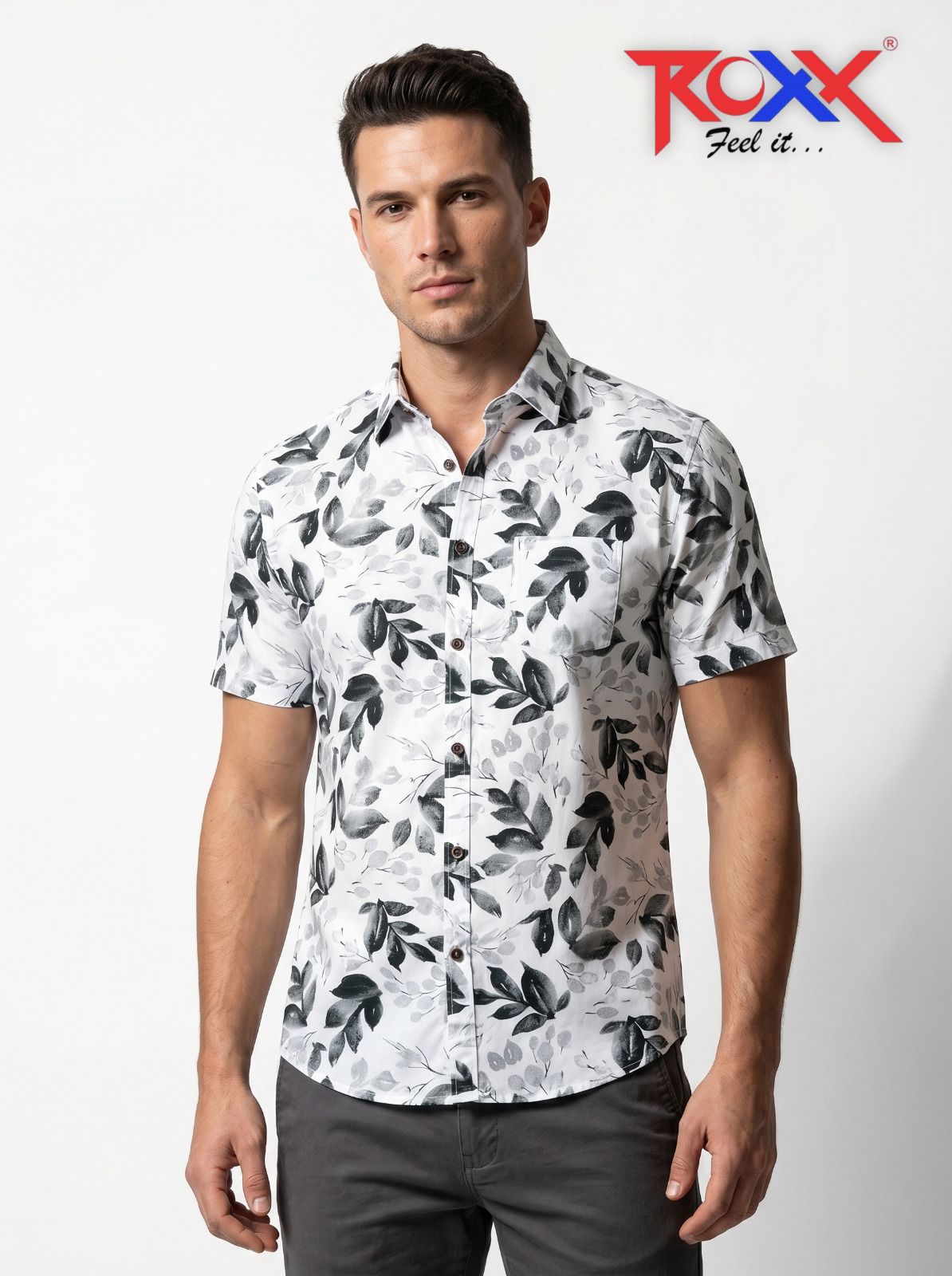 ROXX White Floral Short-Sleeve Shirt